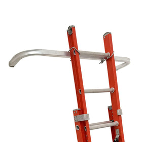 Louisville Ladder LP-2200 stabilizer back view enhances wall clearance for exterior work.