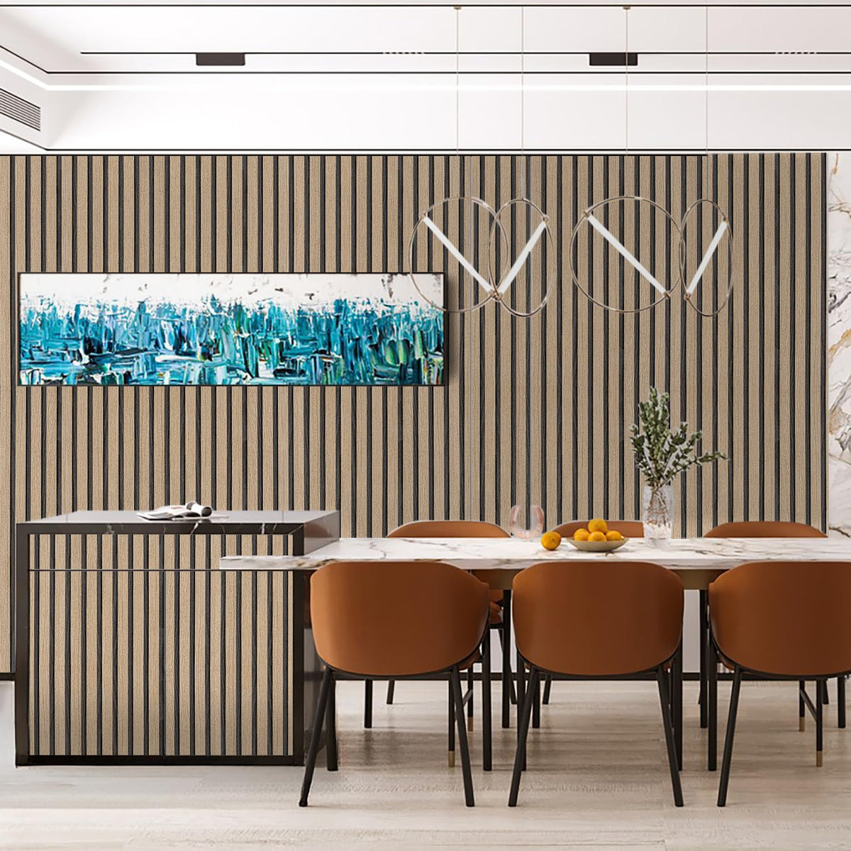 LOVADA accent wall showing durable, versatile wood look