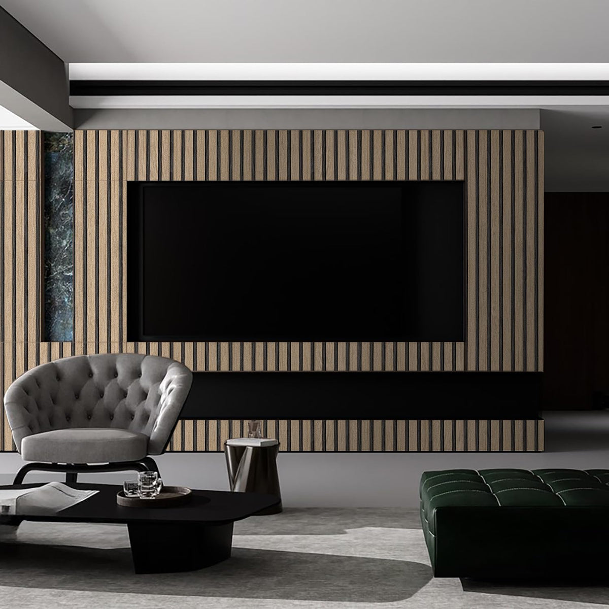 LOVADA bedroom wall accent with renter-friendly removable finish