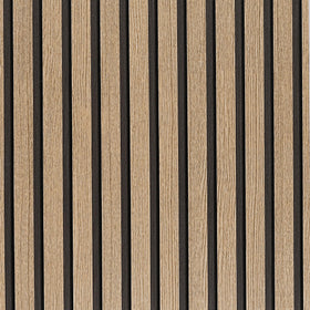 LOVADA Brown Wood Slats wallpaper closeup reveals textured grain on walls
