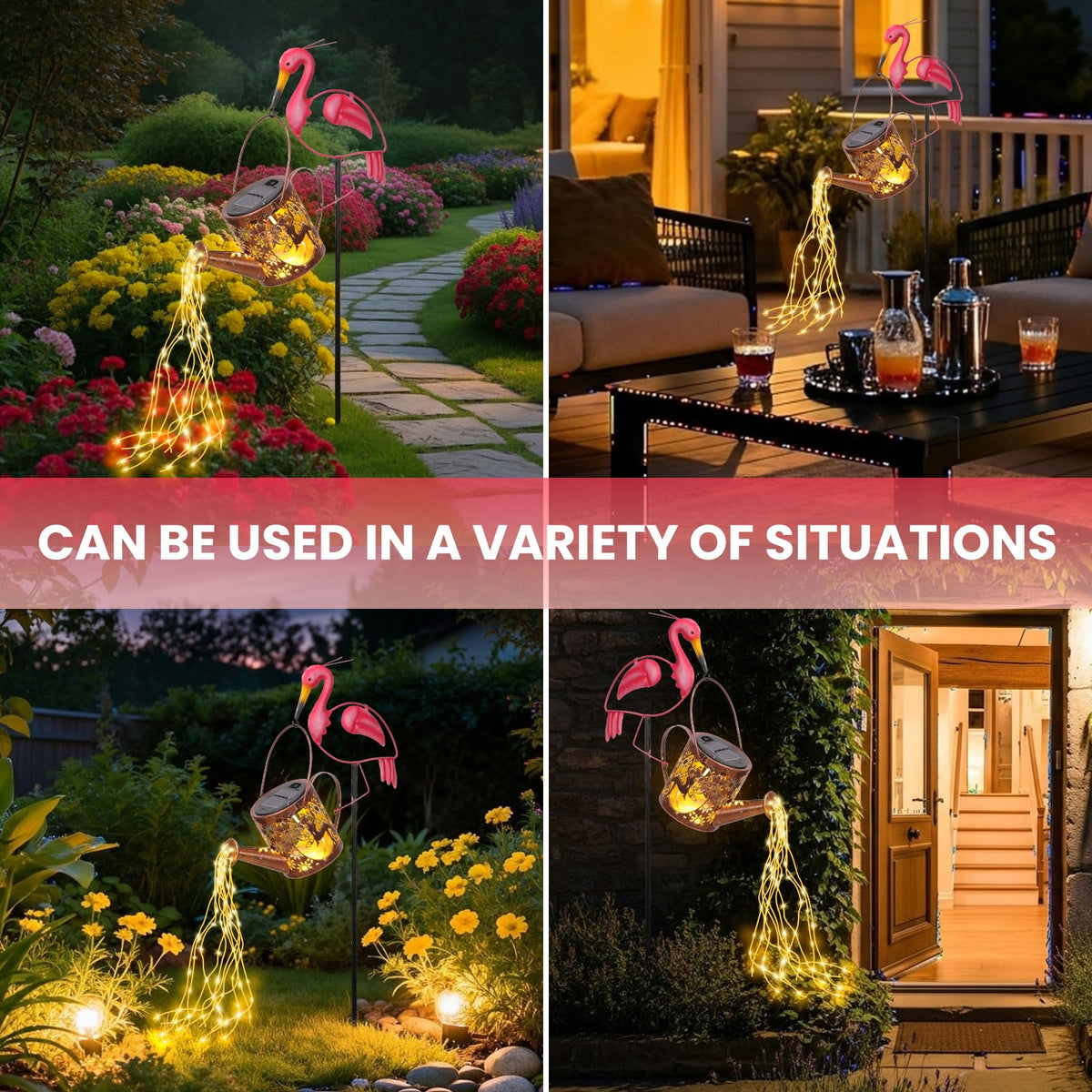 LOVERUIS Flamingo solar panel highlights efficient lighting for lasting outdoor accents.