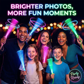 LovesTown glow sticks with ergonomic handles and wrist straps for easy handling.