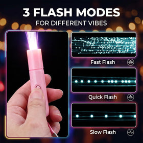 LovesTown LED light up wands showcase fiber optic strands in 3 modes for dynamic celebrations.