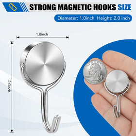 LOVIMAG heavy-duty magnet hooks showing 60 lb vertical capacity.
