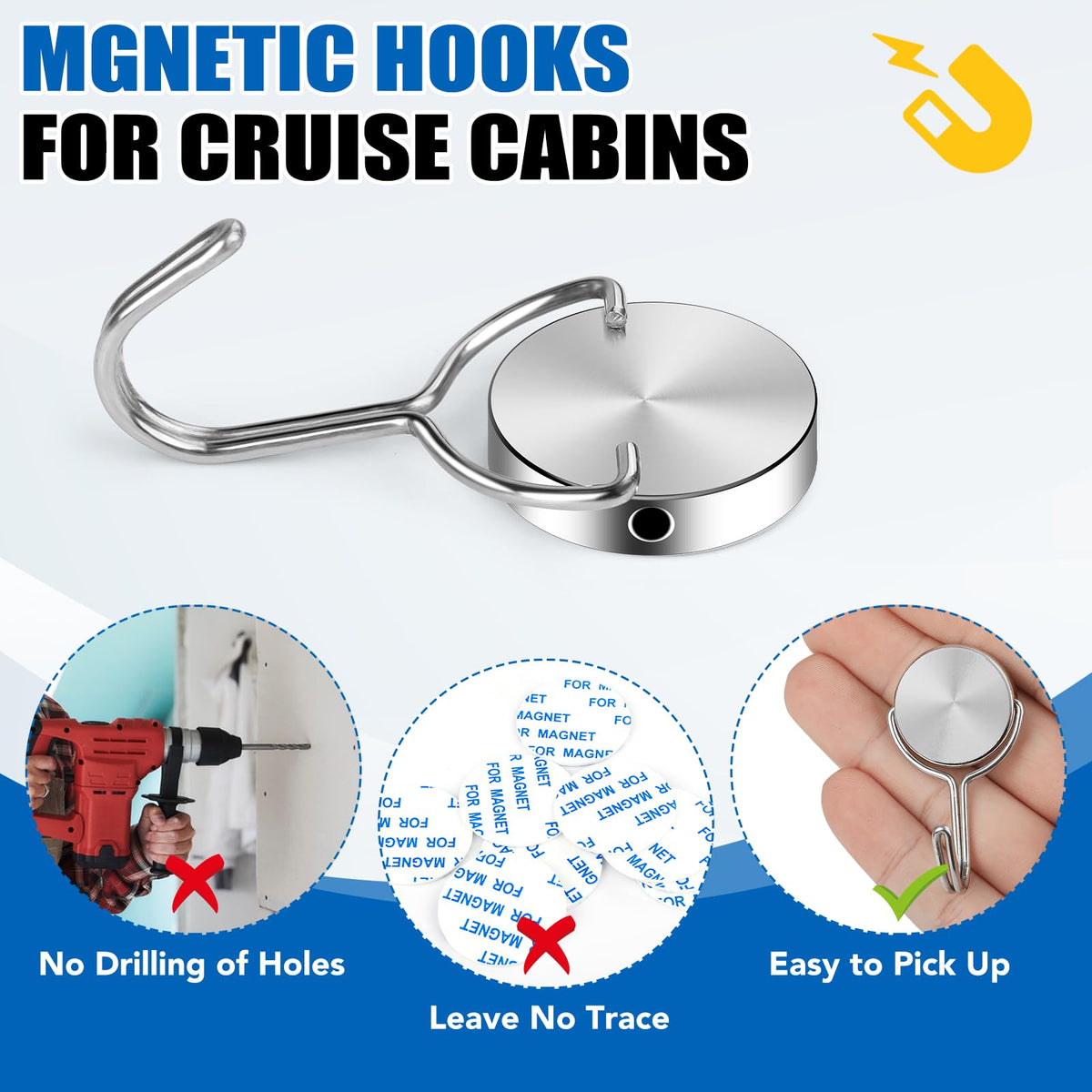 LOVIMAG 10-pack magnetic hooks for versatile shipboard storage.