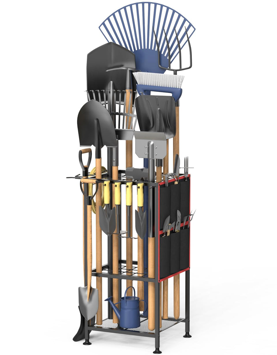 Lovind Garden Tool Organizer full unit keeps tools neatly stored for quick access.