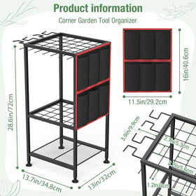Lovind Garden Tool Organizer side pocket holds small tools for quick access.