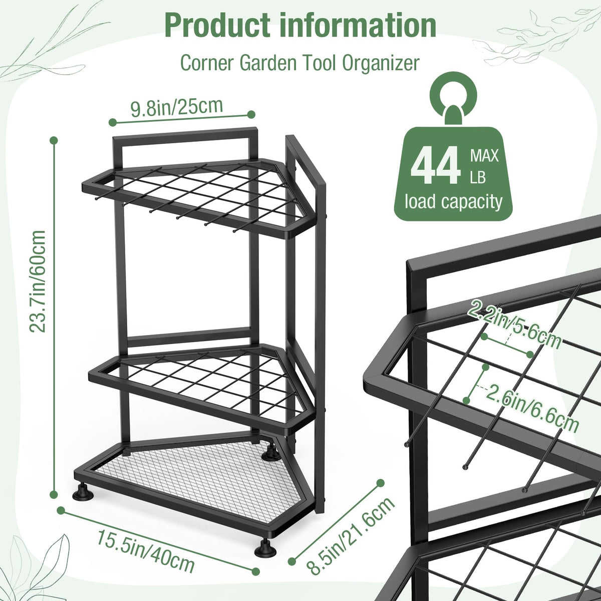 Lovind steel yard tool organizer offers durable, rust-resistant storage for long-handled tools.