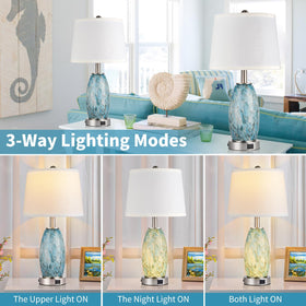 Lovlast coastal glass lamp shade texture adds warm glow to living rooms.