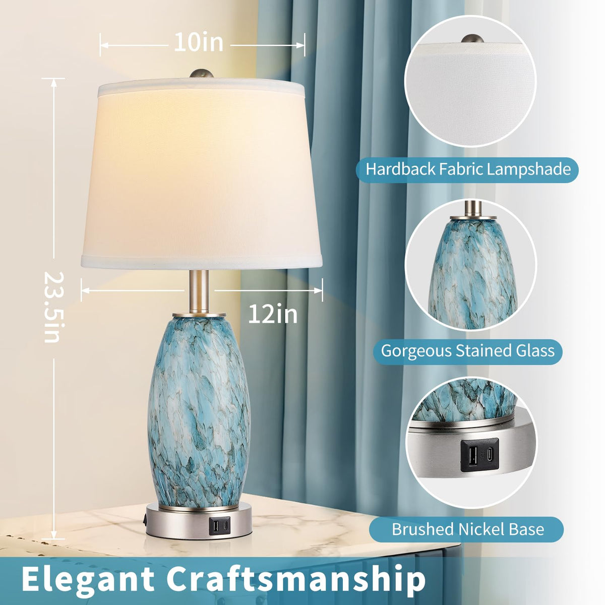 Lovlast nightstand lamp middle-lit option provides soft bedtime illumination.