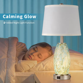 Lovlast table lamp top view shows 3-way lighting configuration.