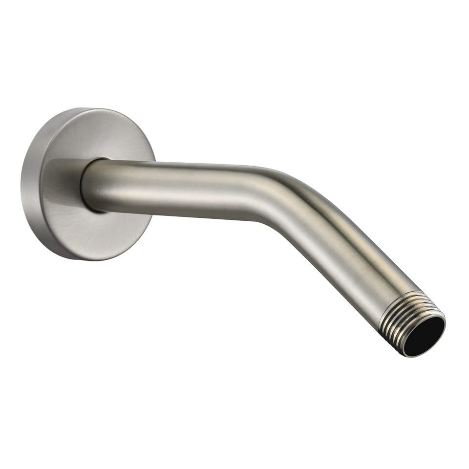 LOWCUS 123815BN full view of the brushed nickel shower arm for sturdy everyday use.