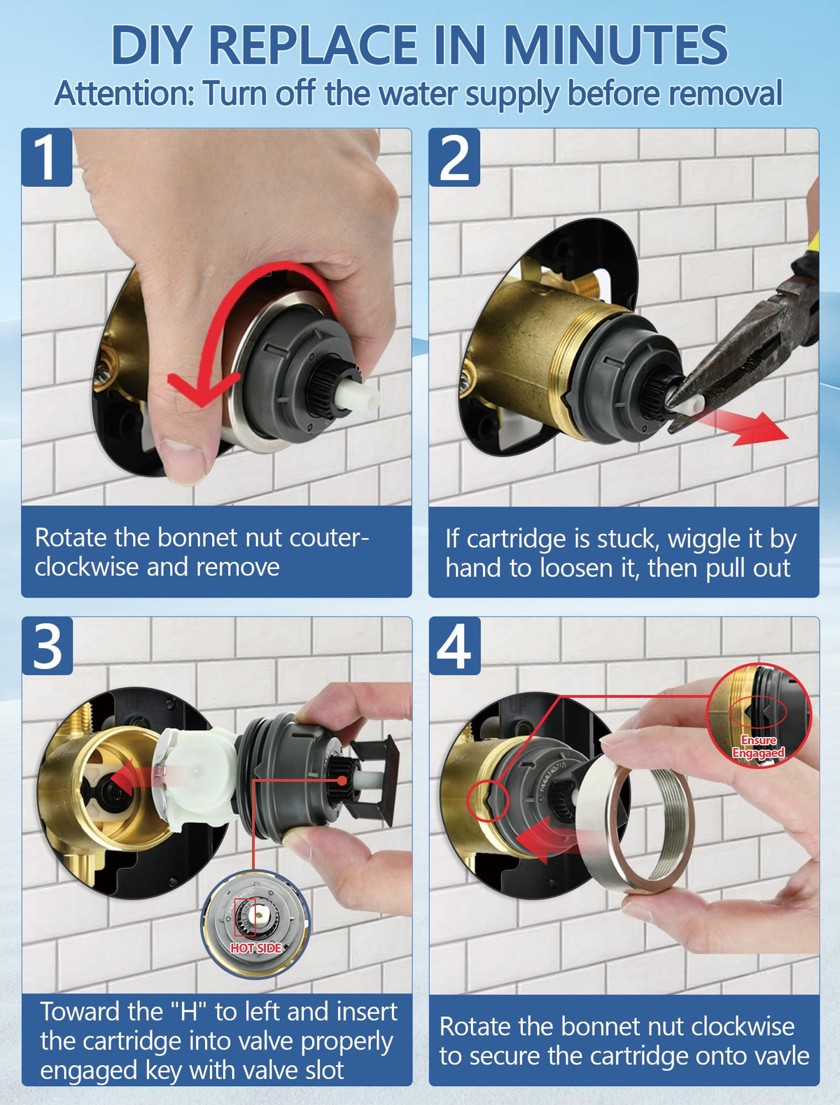 LOWCUS RP46463 installation guide image suggests easy replacement steps.