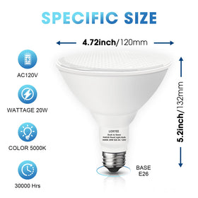 LOXYEE 1800 lumens PAR38 bulb for driveways and porches