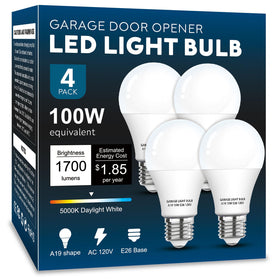 LOXYEE garage door opener LED bulb front view provides bright 5000K daylight for clear visibility