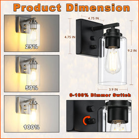 Loyareal bathroom light with clear glass shade for vanity illumination