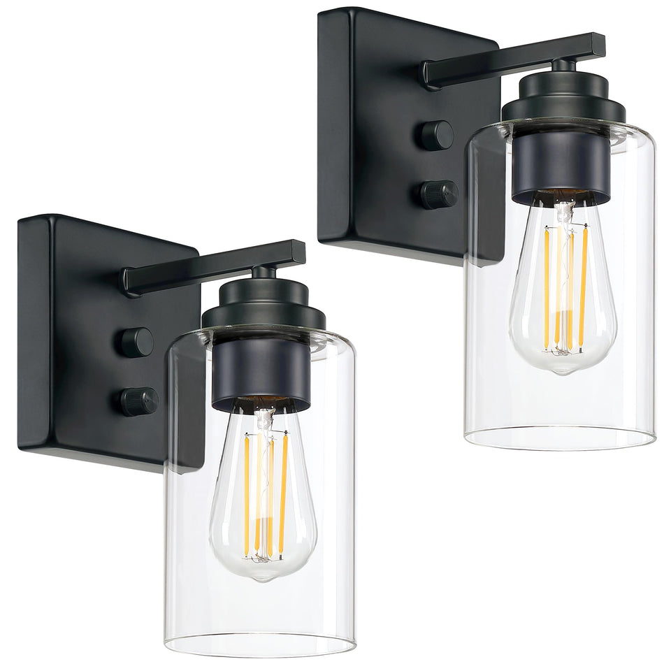Loyareal wall sconces set of two with clear glass shades for versatile ambient lighting
