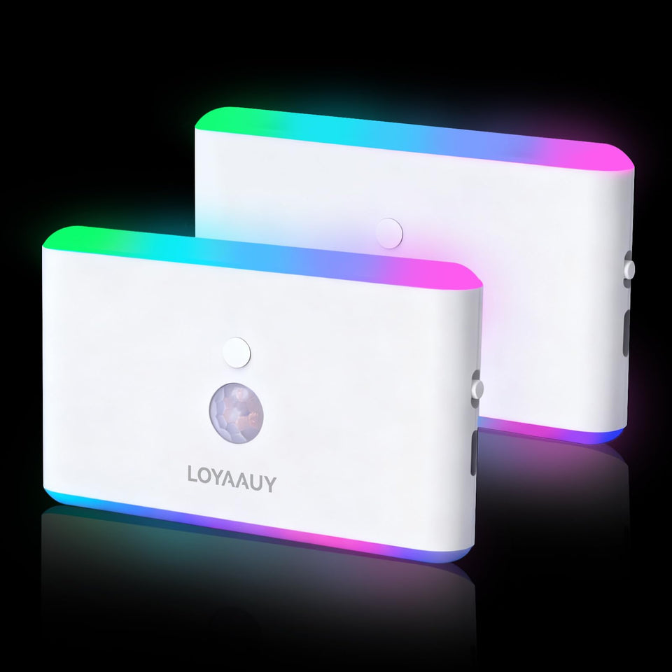 LOYAAUY motion sensor night light 2-pack illuminating hallways automatically