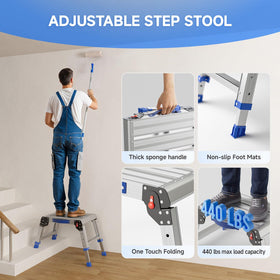 Loyoda aluminum step stool lightweight and durable for daily tasks