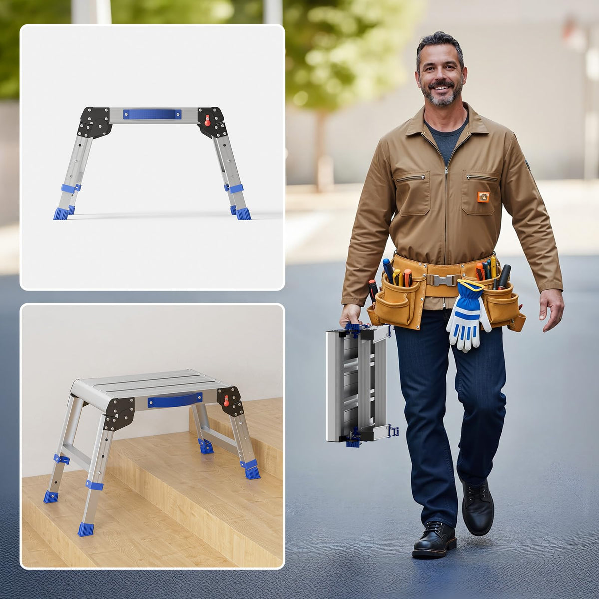 Loyoda folded stool placed in trunk, showcasing portable storage