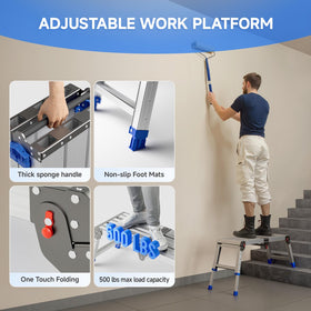 Loyoda height-adjustable work platform shows four independent height settings