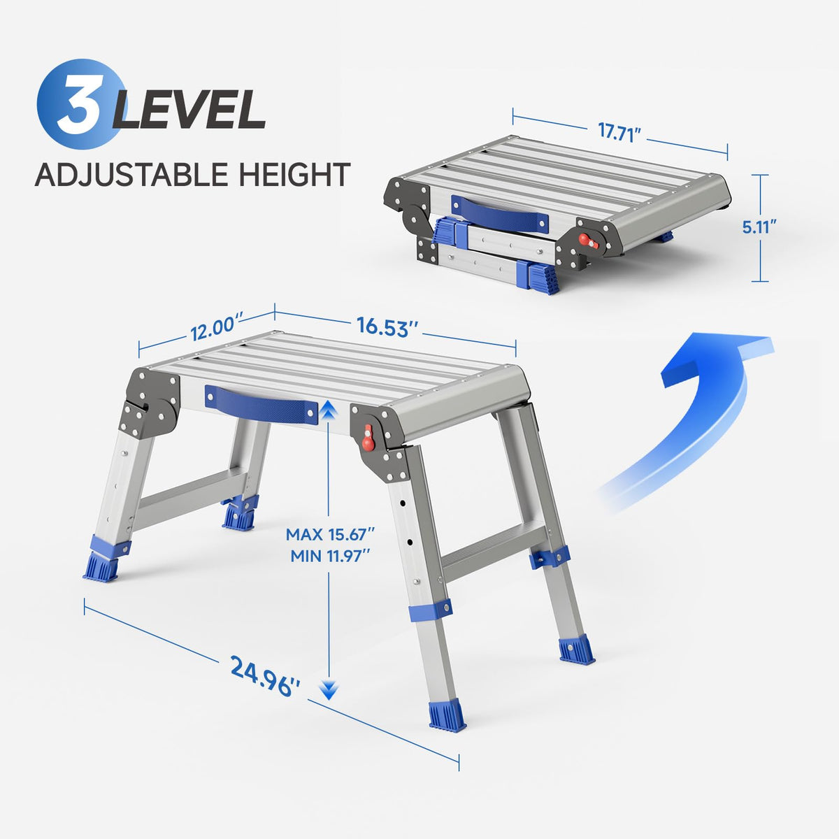 Loyoda step stool displaying 440-pound load capacity for sturdy use