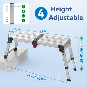 Loyoda work platform with four height settings for safe reach during tasks