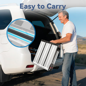 Compact Loyoda platform with carrying handle enables easy outdoor transport