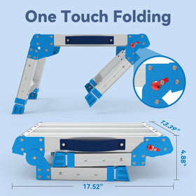 Loyoda Work Platform textured non-slip surface improves grip on slick floors.