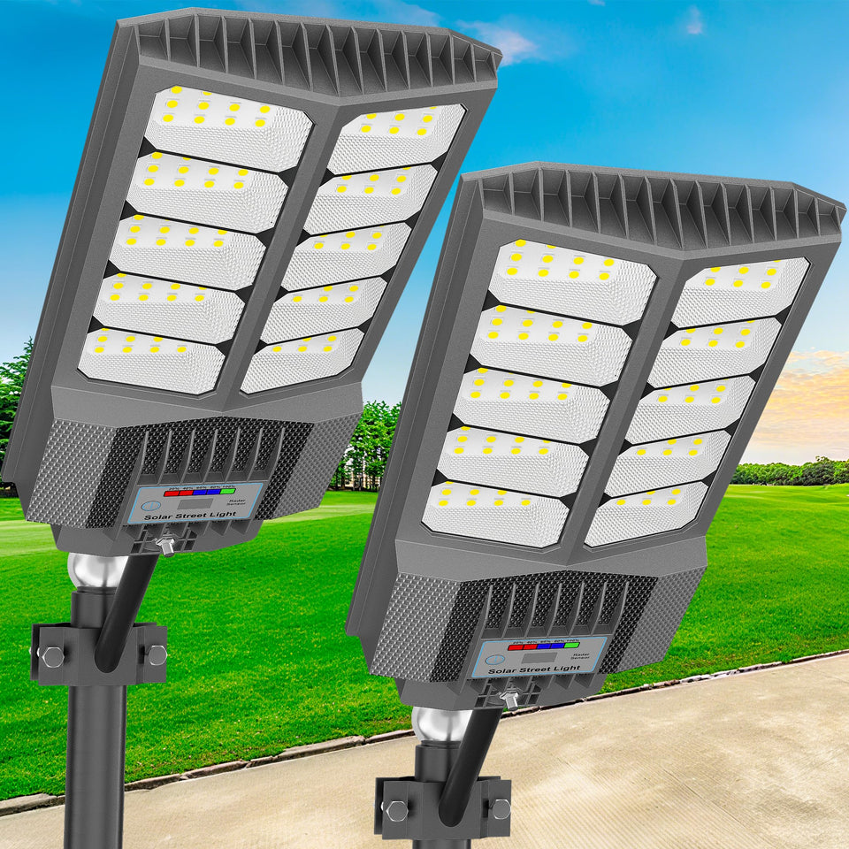Loyoele solar street light with pole mount for flexible outdoor installation