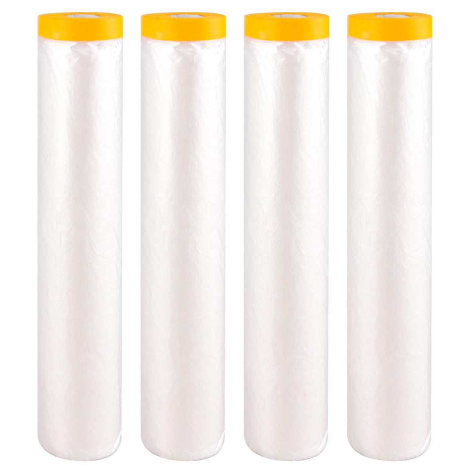 LOYORTY painter's plastic sheeting four-roll pack protecting large surfaces during painting