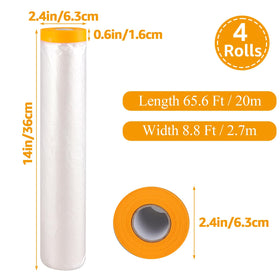 LOYORTY pre-taped masking film edge enables quick coverage