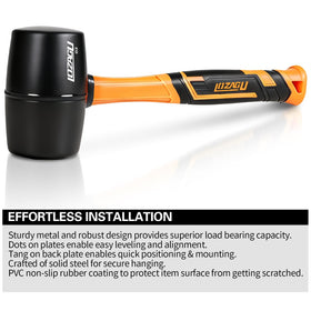 LOZAGU rubber mallet 24oz head close-up for balanced force on flooring and stakes