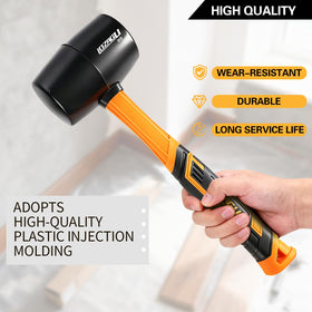 LOZAGU mallet with fiberglass handle reduces vibration for comfortable use