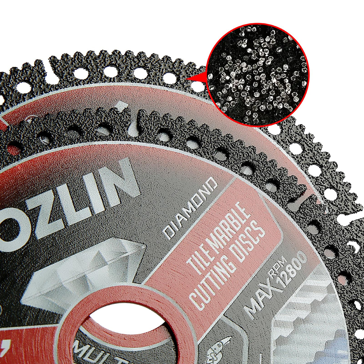 LOZLIN blade cutting ceramic tile demonstrates smooth, chip-free performance.