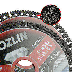 LOZLIN blade cutting ceramic tile demonstrates smooth, chip-free performance.