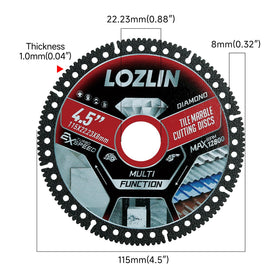 LOZLIN blade cutting marble for precise, clean edges.