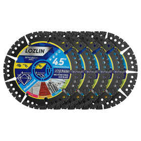LOZLIN Diamond Blades 4.5-inch packaging shows a durable multi-pack for versatile cutting.