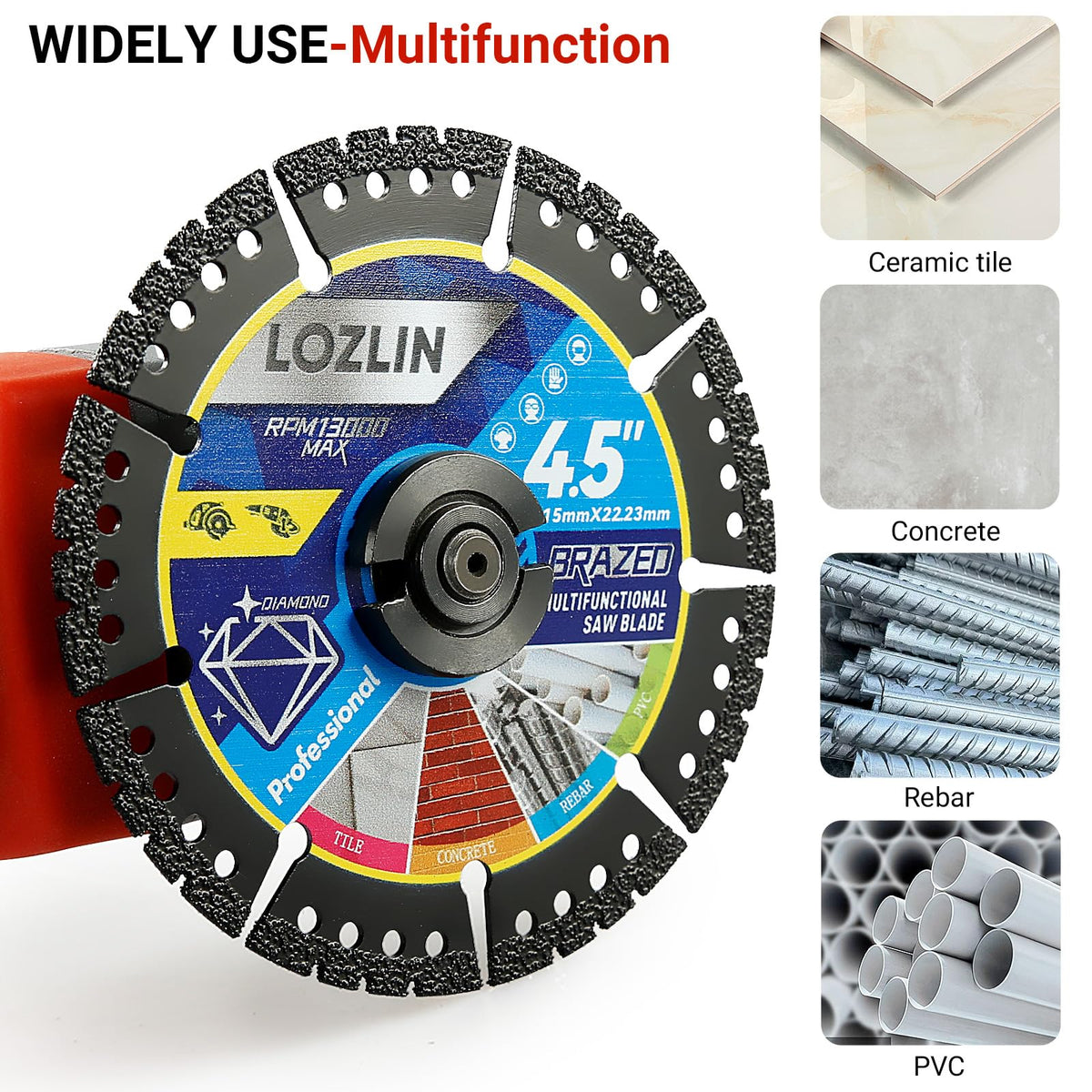 LOZLIN Diamond Blades in action cutting quartz shows efficient performance.