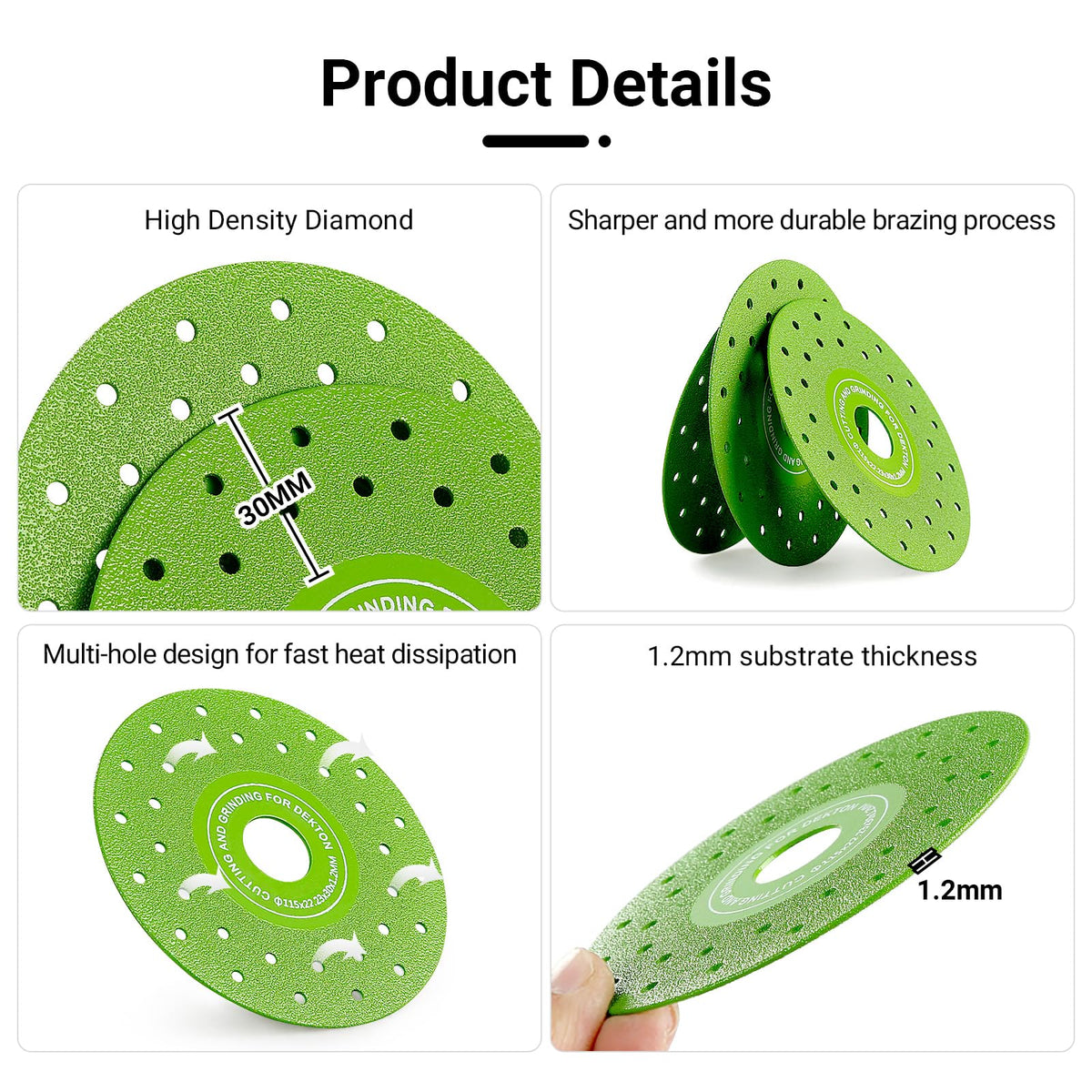 LOZLIN multi-purpose disc handles cutting, grinding, and edging on ceramic, granite, marble.
