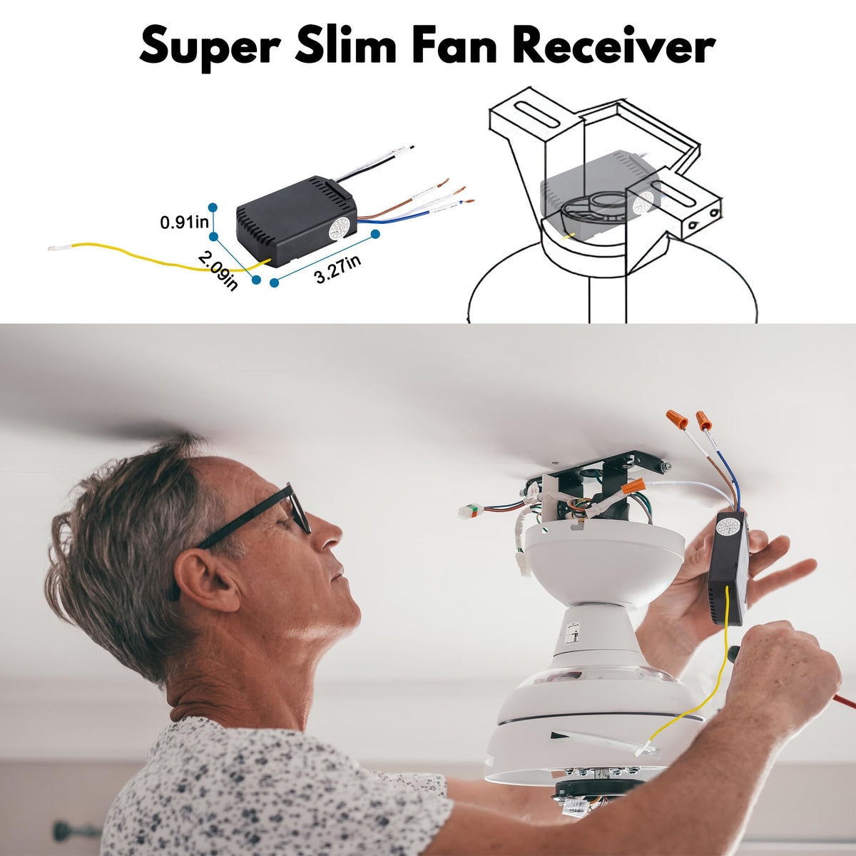 Ultra-small LPHUMEX receiver design fits compact fan housings with easy integration.