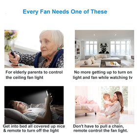 LPHUMEX universal ceiling fan replacement kit transforming traditional fans to wireless control.