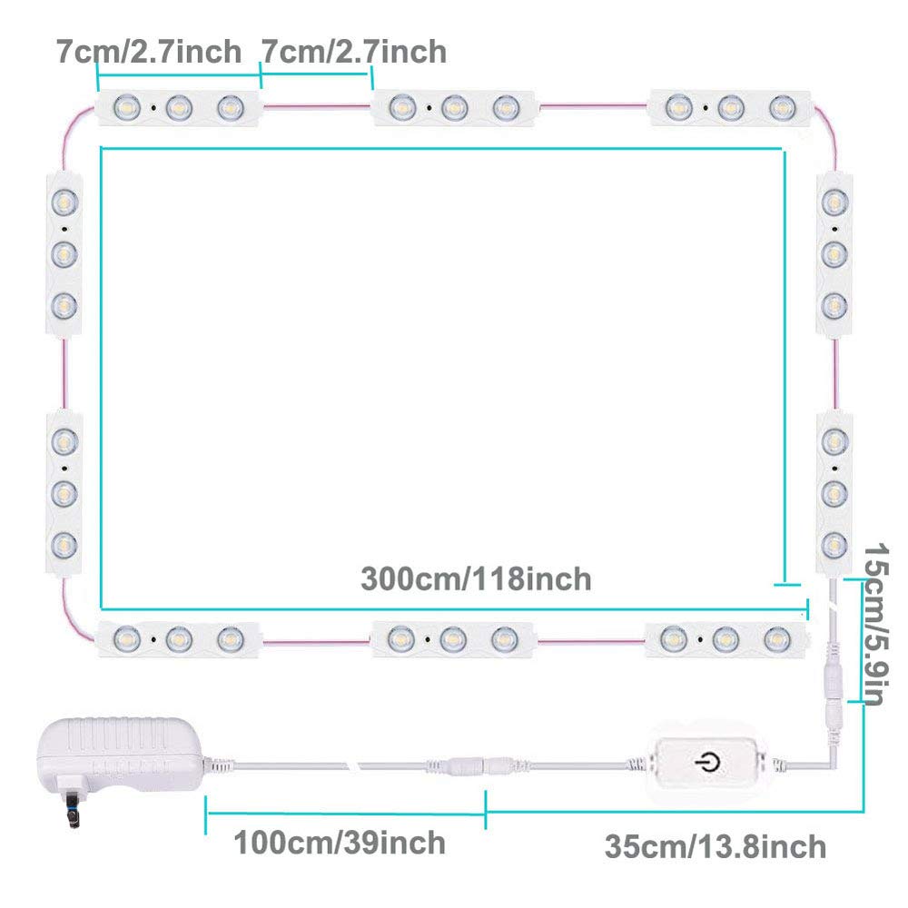 LPHUMEX waterproof lighting suitable for bathroom mirrors and vanity areas.