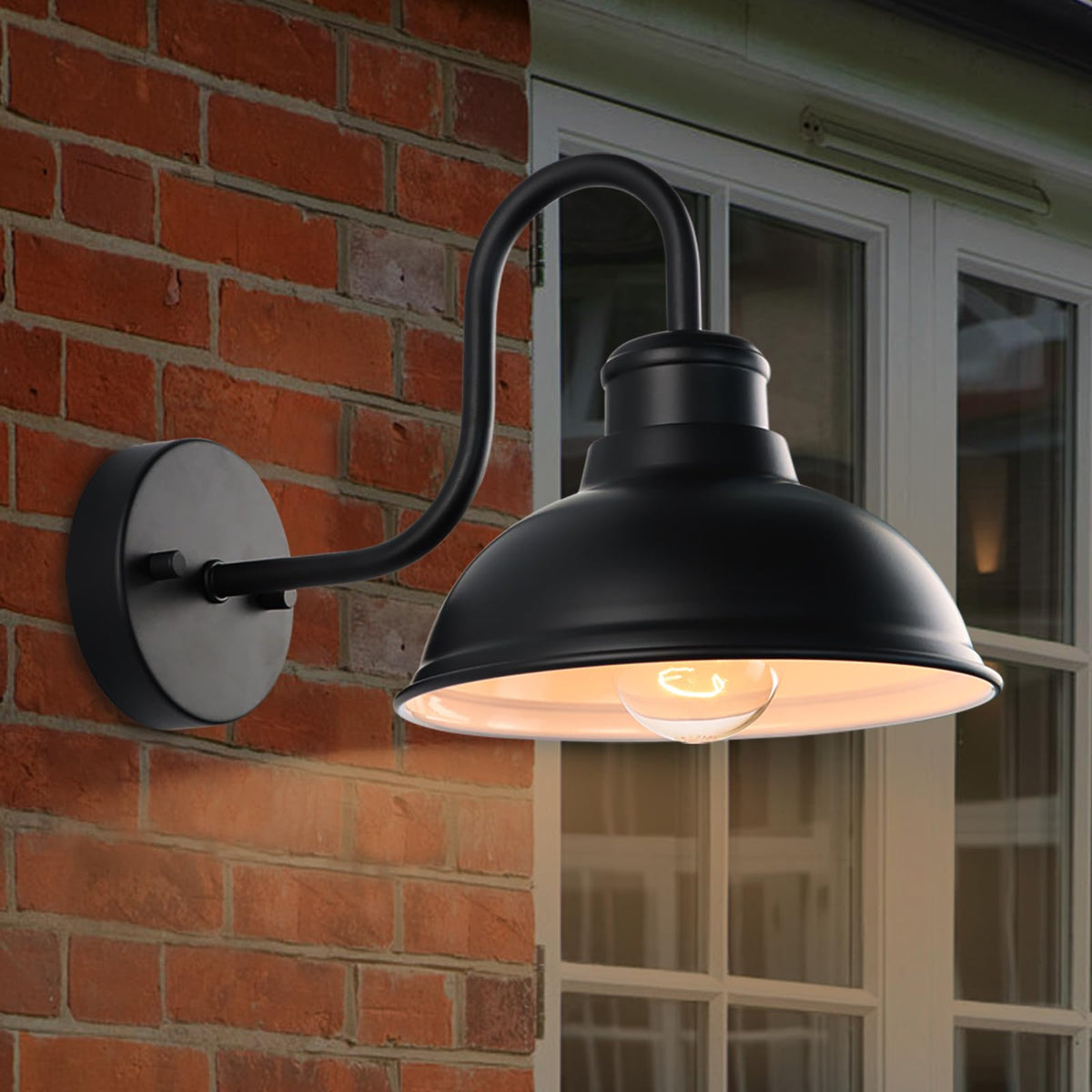 LPRZSG outdoor gooseneck barn light 8in highlights rugged farmhouse style for outdoor spaces