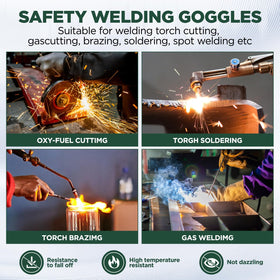 LPSAFP welding glasses with anti-fog coating to maintain clarity.