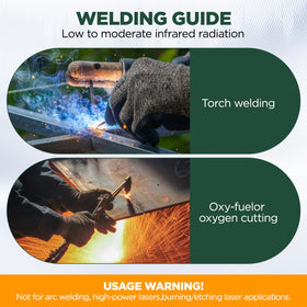 LPSAFP welding glasses with anti-scratch coating for durable visibility.