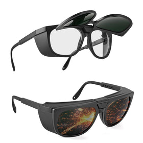 LPSAFP dual lens welding glasses with clear lens for daily shop inspections.