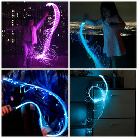LQMEILI fiber whip offers 12 colors for flexible mood lighting at events.