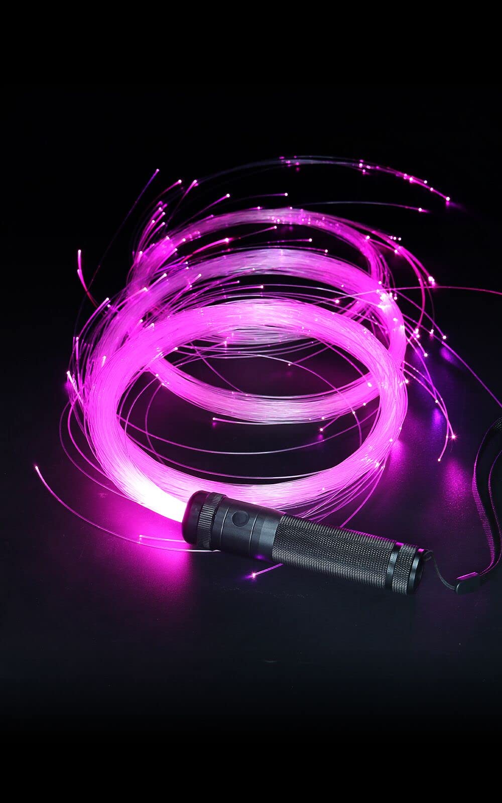LQMEILI LED fiber whip, 6ft length, vibrant color effects for lively performances.