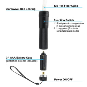 LQMEILI LED whip with a non-slip handle for confident spins.